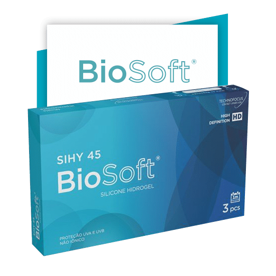 Embalagem das lentes de contato Biosoft Sihy 45 